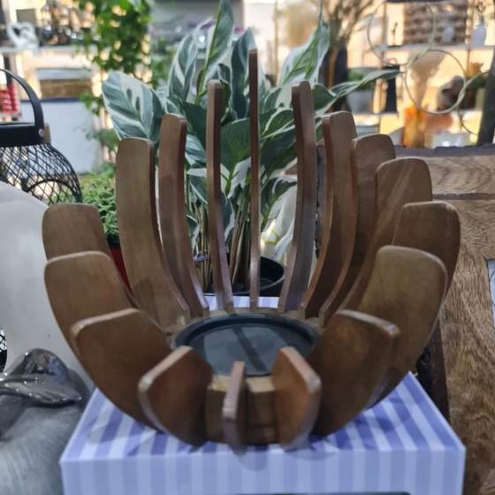 Carved wooden centrepiece at Blings et’al, Wuse 2 Abuja